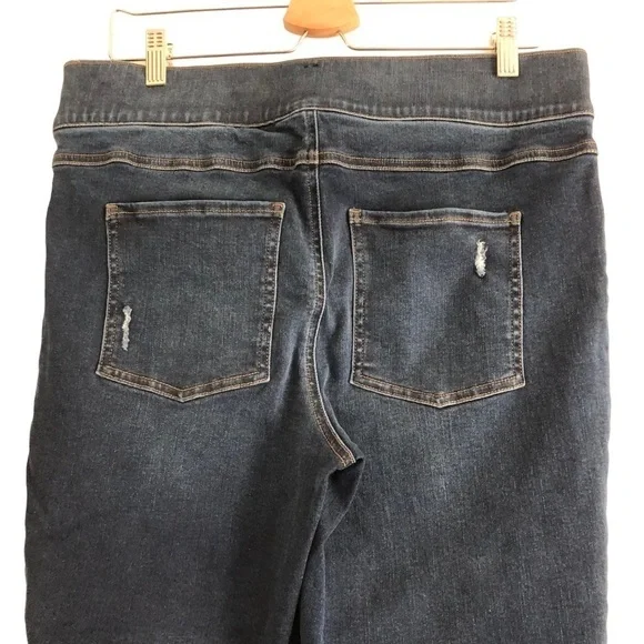 Spanx Denim Distressed Skinny Leggings 1X Blue - Picture 3 of 8